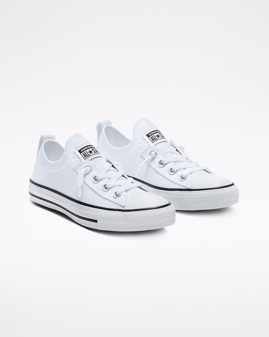 Tenisky Nizke Converse Chuck Taylor All Star Shoreline Knit Slip Damske Biele Čierne Biele | SK HMBUK7